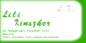 lili kinszker business card